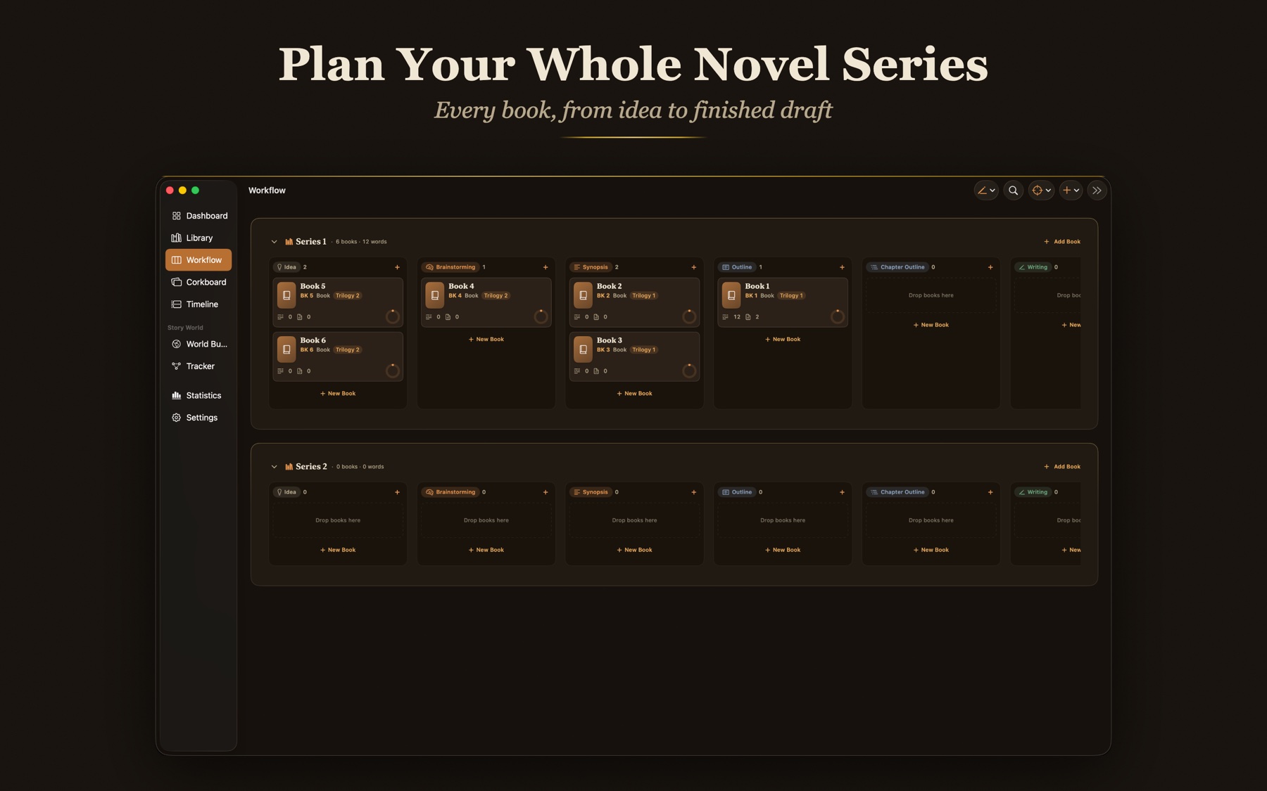 Story structure and chapter beats laid out on Mac